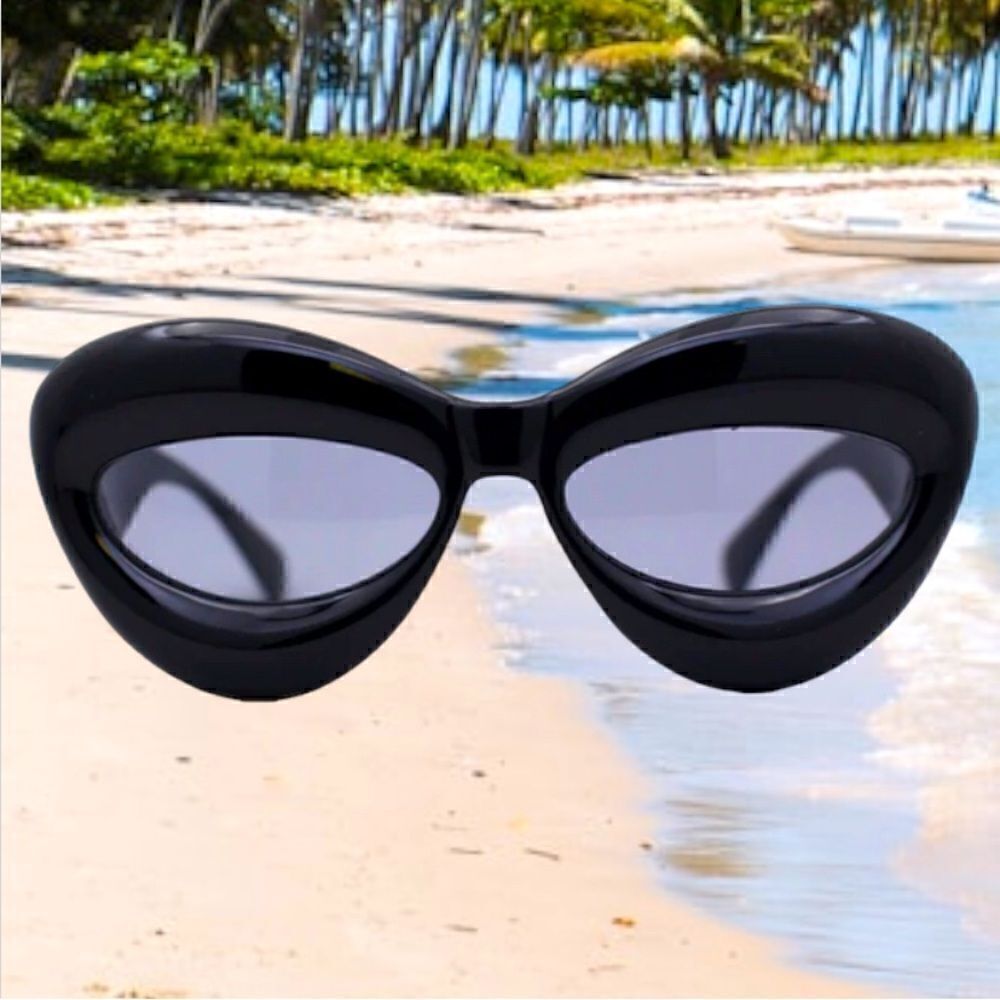 SUNGLASSES WOMEN FASHION BOLD BALLOON FRAME OVERSIZE CAT EYES. - Picture 2 of 3